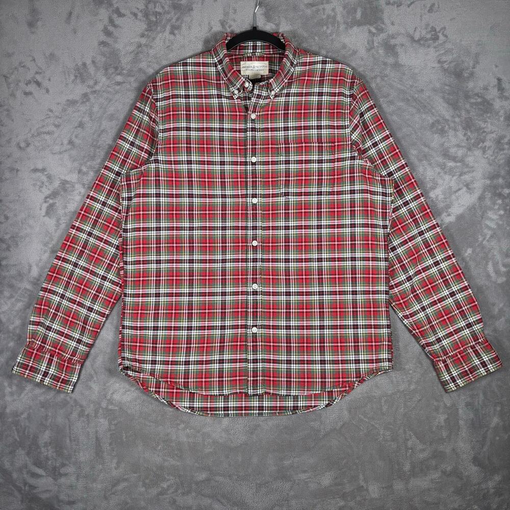 Denim & Supply Ralph Lauren Plaid Button Down Shirt Mens L Red Green